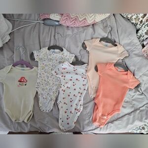 Girls Charlotte & Star 5 piece onesie set